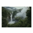 thumbnail image 1 of Rainforest Cutting Board, San Rafael Falls Ecuador Misty Natural Waterfall in Jungle Landmark Scene, Decorative Tempered Glass Cutting and Serving Board, Small Size, Green Grey, by Ambesonne, 1 of 1