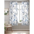 thumbnail image 2 of Blue Floral Birds Curtains 72 Inch Length, Sheer Curtains for Bedroom Living Room Window Farmhouse Flowers Pastoral Rod Pocket Voile Drapes Kitchen Curtains Small Half Window 52"x72" 2 Panels, 2 of 6