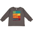 thumbnail image 3 of Inktastic Chess Player Eat Sleep Chess Repeat Boys or Girls Long Sleeve Toddler T-Shirt, 3 of 5