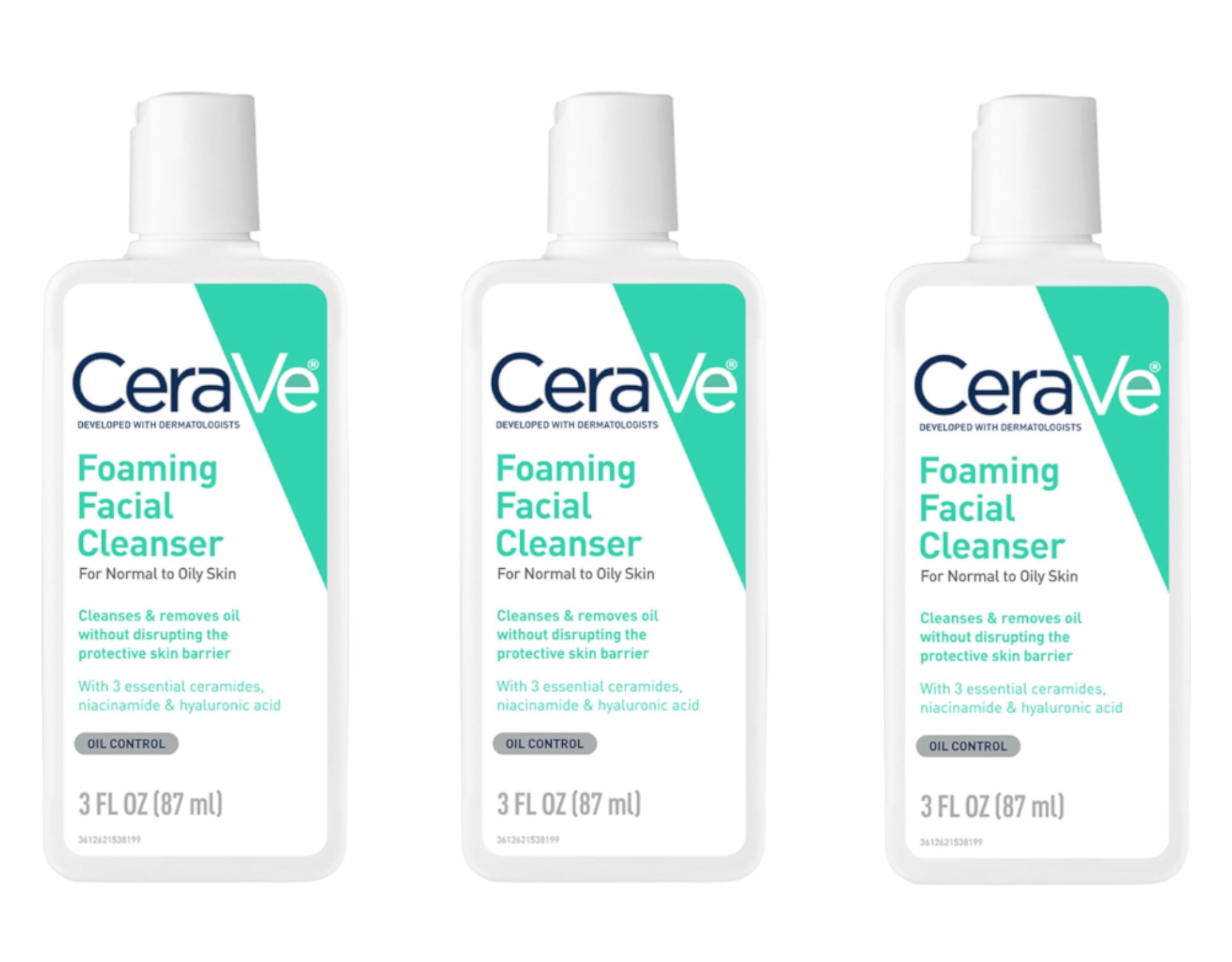 CeraVe Foaming Facial Cleanser 3 oz. Pack of 3