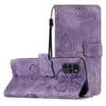 thumbnail image 1 of Compatible with Motorola Moto G22 Embossed Butterfly Case with Wallet and Kickstand Cover, 1 of 5