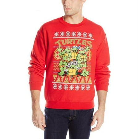 Men's TMNT Group and Pizza Ugly Christmas Sweater