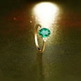 thumbnail image 3 of 2Ct Oval Cut Lab Created Green Emerald Engagement Ring 14K Yellow Gold Plated, 3 of 3
