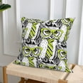 thumbnail image 6 of Throw Pillow Covers, Green Glasses Tie Owl Soft Square Pillow Cases with Invisible Zipper for Couch Bed Sofa, Farmhouse Fall Home Decor 12"x12", 6 of 7