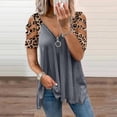 thumbnail image 2 of PENGXIANG Blouse Décontractée Sexy à Col en V avec Fermeture Éclair et Manches Courtes pour Femmes, 2 of 4