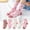Pink, variant on HAOTAGS Toddler Girls Socks 5 Pc (8Month-13Y) Graphic Print Breathable Cotton Socks White Size 6 Years