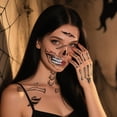thumbnail image 4 of Tatuajes temporales Leesgel Halloween Skeleton Face con gemas, 4 of 9