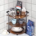 thumbnail image 7 of Countertop Corner Shelf, 3-Tier Industrial Wood Counter Corner Organizer Shelves, 7 of 7