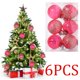 thumbnail image 5 of 6-Piece 6cm Transparent Painted Gold Glitter Ribbon Christmas Ornaments Set, 5 of 6