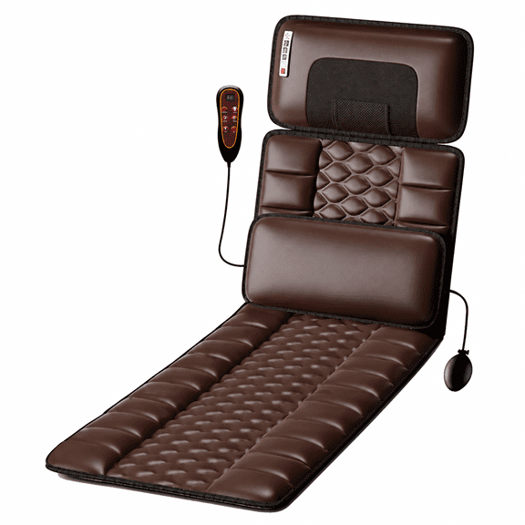 HEMXSZH Massage-Mat,Full Body Heating Massagers, PU Material Heated Massage Headrest, Lumbar Pillow, Timer, Comfortable And Wear-resistant Cushion, Non-slip Bottom, Easy To Store, Brown