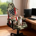 thumbnail image 2 of SCRAWLGOD Vintage American Flag Deer Print Print Gaming Chair Cover with Armrest Cover, Wear Resistant Computer Chair Slipcovers with Elastic Bottom Dustproof Chair Seat Protector for Rotating Chair, 2 of 7