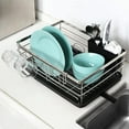 thumbnail image 2 of Countertop Dish Drying Rack, Stainless Steel Dish Drainer with Utensil Holder, Black, 2 of 7