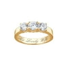 Personalized 14kt Gold over Sterling Silver CZ Trio Promise & Engagement Ring