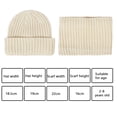 thumbnail image 2 of Boys Winter Hat Winter Knit Hat Scarf Set Striped Knit Hat for Boys Girls Solid Toddler Baby Beanie,Beige, 2 of 6