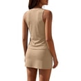 thumbnail image 4 of Sahpxhe Workout Skort Sets for Women 2 Piece Crew Neck Sleeveless Tank Top Skirt Sets Casual Athletic Summer Lounge Outfit Coffee XXL, 4 of 8