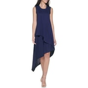 Kensie Women's Floral Printed Walk Through Midi Dress, Navy, XL