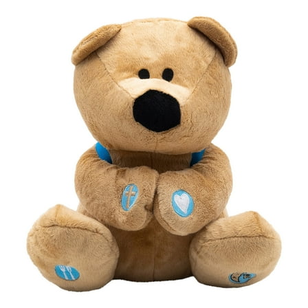 BibleToys Prayer Bear 10" Plush Stuffed Animal with Prayer Book and Backpack
