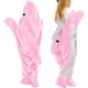 thumbnail image 1 of Pijama de tiburón de dibujos animados para adultos, Onesie, ropa de casa para adultos, saco de dormir de franela suave con capucha, mono de ajuste suelto usable, regalos de fiesta, 1 of 4