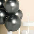thumbnail image 2 of Efavormart 25 Pack - 12" Chrome Charcoal Gray Metallic Latex Helium Balloons, 2 of 10