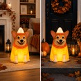 thumbnail image 3 of Clearance! 18Inch Lighted Corgi Dog Halloween Decoration, Freestanding Blow Mold Figure with Candy Corn Costume, LED Halloween Dog for Front Porch, Yard, Entryway, Indoor and Covered Outdoor Display, 3 of 6
