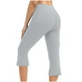 thumbnail image 3 of Qeaghou Capri Leggings for Women Summer Bootcut Yoga Pants High Waisted Flare Leggings Casual Workout Cropped Pants With Pockets S-3xl, 3 of 7