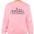thumbnail image 2 of Skyline Cincinnati Ohio Sweatshirt Unisex 3X-Large Pink, 2 of 5