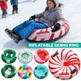 thumbnail image 3 of Inflatable Snow Tube, Red Stripe Pattern - Durable 400D Fabric, Reinforced Seams, Thickened Bottom, Easy Grip Handles, Quick Inflate/Deflate, Tear-Resistant - For All Ages,, 3 of 3