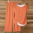 thumbnail image 4 of Hurxie 2 Piece Lounge Sets for Women Spring Vacation Summer Outfits Matching Two Pcs Knit Tracksuits Sweat Suits Orange,2XL, 4 of 5