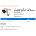 thumbnail image 2 of A/C Compressor By Pass Pulley - Compatible with 1996 - 1998 Chevy C1500 6.5L V8 1997, 2 of 2