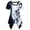 Navy, variant on Women O-Neck Plus Size Short Sleeve Asymmetrical Musical Note Print T Shirt Tops Summer Fashion Clothing for Women