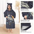 thumbnail image 3 of FORMRS Wearable Blanket Hoodie with Sleeves for Kids Cozy Flannel Sweatshirt, Black Record, 3 of 7