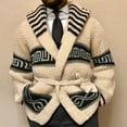 thumbnail image 2 of ZQUUVOU Men's Fashion Knitwear Vintage Fall Winter Warm Sweater Coat Shawl Lapel Button Plus Size Cable Knited Cardigan Sweater Beige A, 2 of 6
