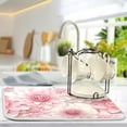 thumbnail image 5 of Pink Flowers Floral Dish Drying Mat Microfiber Kitchen Pad Large Counter Absorbent Dish Mats Drainer Rack 16"x18", 5 of 7