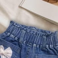 thumbnail image 5 of HAOTAGS Girls Denim Shorts(1-8), Summer Elastic Waist Jeans Shorts for Beach Vacation Blue 5-6Years, 5 of 6
