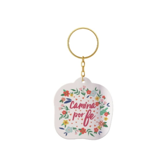 Camina por Fe Acrylic Keychain for Inspirational Gifts