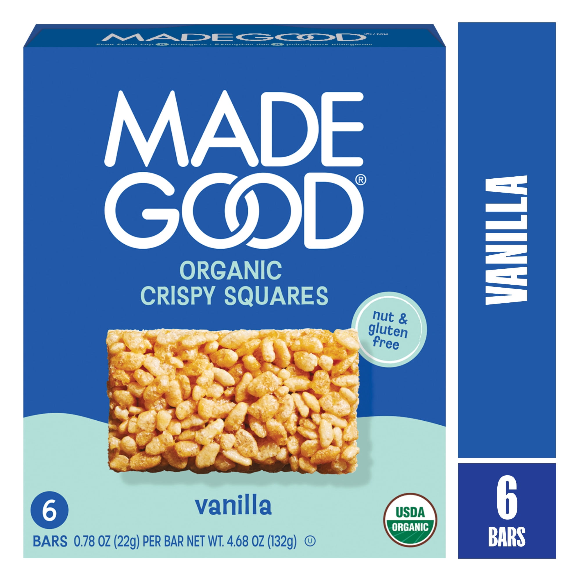 (6 pack) MadeGood Vanilla Crispy Squares 6pk