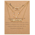 thumbnail image 4 of Tendencias de moda 12 constelaciones letras símbolo diamante collar tarjeta de deseos collar joyería, 4 of 6