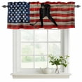 thumbnail image 2 of 2 Pack Valances for Windows, American Flag Window Valances for Living Room/Bedroom/Bathroom, Blue Red USA Flag Retro Hockey Light Filtering Kitchen Curtain Valance Window Treatment 42"W x18" L, 2 of 9