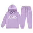 thumbnail image 5 of Girls Boys Sweatsuit Set 2 Piece Long Sleeve Purple Tracksuit Pullover Hoodie and Active Jogger Pants Fall Clothes Size 10-11 Years Boys Clothes, 5 of 5