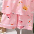 thumbnail image 4 of KPOPLK Toddler Girls Pajamas 1-12Years Kids Girl Pajama Fall Winter Button Down Short Sleeve Kids Clothes Snug Fit Pjs Set 2 Piece Size 7-8 Years,Pink, 4 of 5
