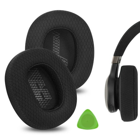 Geekria Comfort Mesh Fabric Replacement Ear Pads for JBL Live 650 BTNC Lifestyle E65BTNC Duet NC Live 660 BTNC Ear Cushions Repair Parts (Black)