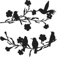 thumbnail image 1 of 2 piezas de pájaros de Metal decoración de arte de la pared en rama pájaros de Metal silueta escultura de pared hojas negras flores decoración de pared y decoración de pared de Metal, 1 of 4
