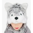 thumbnail image 4 of Simplicity Winter Animal Hats Caps Full Hoodie Grey Dog Caps with Scarf Mitten, 4 of 4