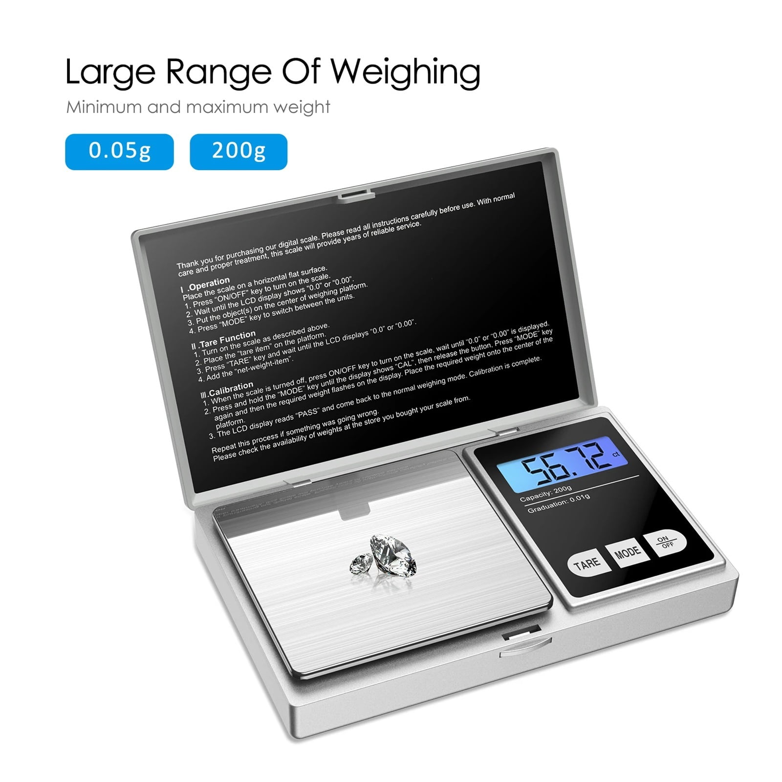 500/0.01g 200g/0.01g LCD Portable Mini Electronic Digital Scales Pocket Case Postal Kitchen Jewelry Weight Balance Scale