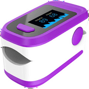 New generation oximeter Fingertip Pulse Oximeter, Blood Oxygen Saturation Monitor (SpO2) with Pulse Rate Measurements and Pulse Bar Graph, Portable Digital Reading LED Display - Purple