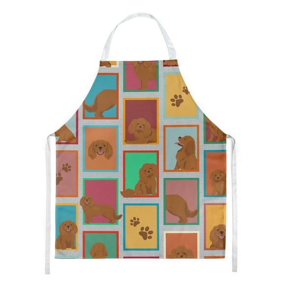Lots of Ruby Cavalier Spaniel Apron 27 in x 30 in