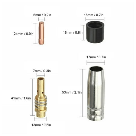 

ESTINK MIG Contact Tips Contact Tips For Binzel 19Pcs Torch Welding Accessories Kit Nozzles Contact Tips For Binzel 15AK MIG Welder
