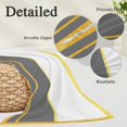 thumbnail image 3 of Modern Grey Gold Throw Pillow Cover 20 x 26 Inch Decorative Pillow Cover Minimalist Geometric Yellow Striped Lumbar Pillowcase Seasonal Rectangle Cushion Case for Couch Sofa Bed Living Room, 3 of 9