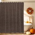 thumbnail image 4 of Brown Buffalo Plaid Shower Curtain Set - Small 36" x 72" Washable Bathtub Curtain with 12 Hooks, Vintage Farmhouse Checkered Waterproof Fabric Stall Shower Curtains for Bathroom/Bathtub Décor, 4 of 8