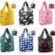 thumbnail image 1 of BeeGreen Lindo patrón de perro bolsas de comestibles plegables reutilizables, lavables, paquete de 6 bolsas de compras de tela de poliéster resistente Xlarge 50LBS para comestibles, ecológicas, 1 of 4